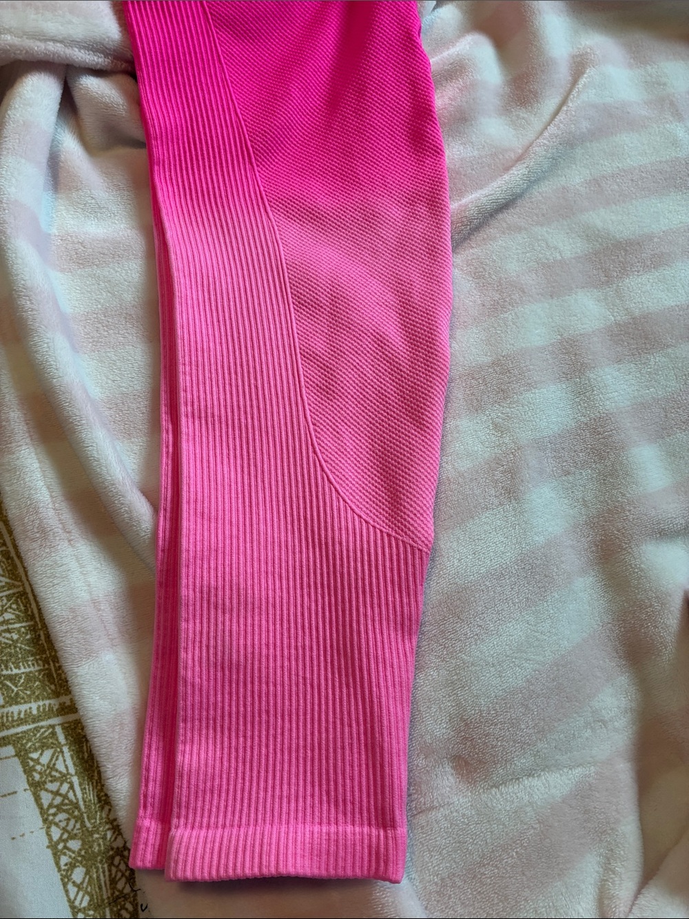 Pink Ribbed Leggings - Picture 7 of 9